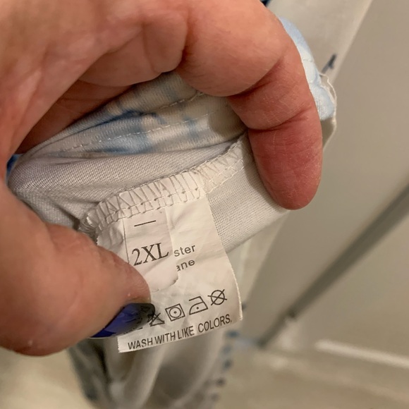 Abstract Blue and White Maxi Dress - Picture 3 of 4